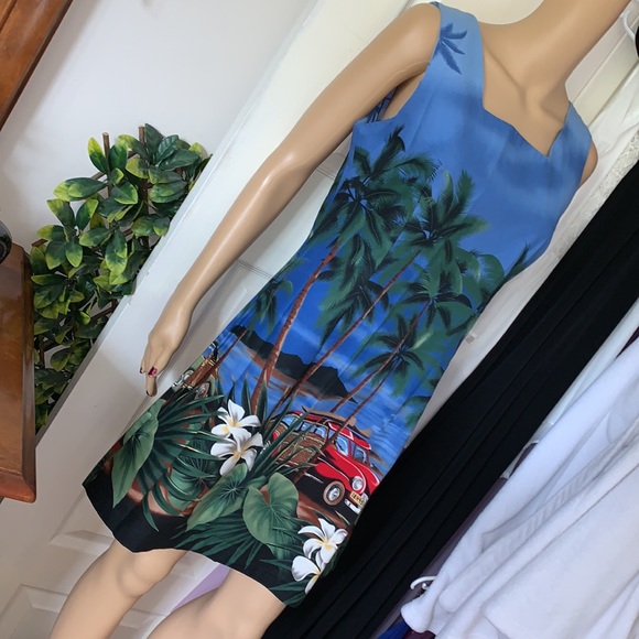 Shannon Marie square neckline Hawaiian mini dress L - Picture 4 of 12
